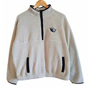Boxercraft Oregon State Beavers Sherpa Fleece Quarter Zip Jacket XL NCAA Cream